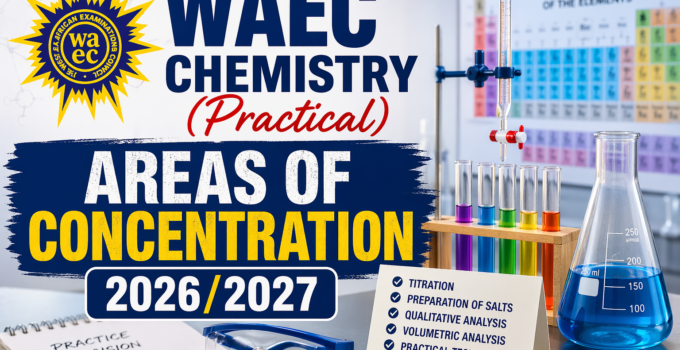 WAEC Chemistry (Practical) Areas Of Concentration 2026