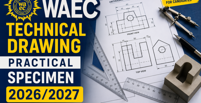 WAEC Technical Drawing Practical Specimen 2026/2027