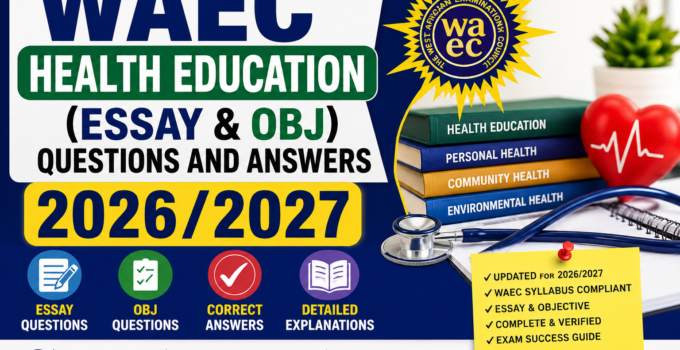 WAEC Visual Art 3A (Drawing) Answers 2026/2027